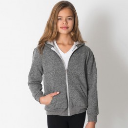 Blank Zipper Kids/youth salt and pepper zip hoodie American Apparel 284 GSM Hoodie